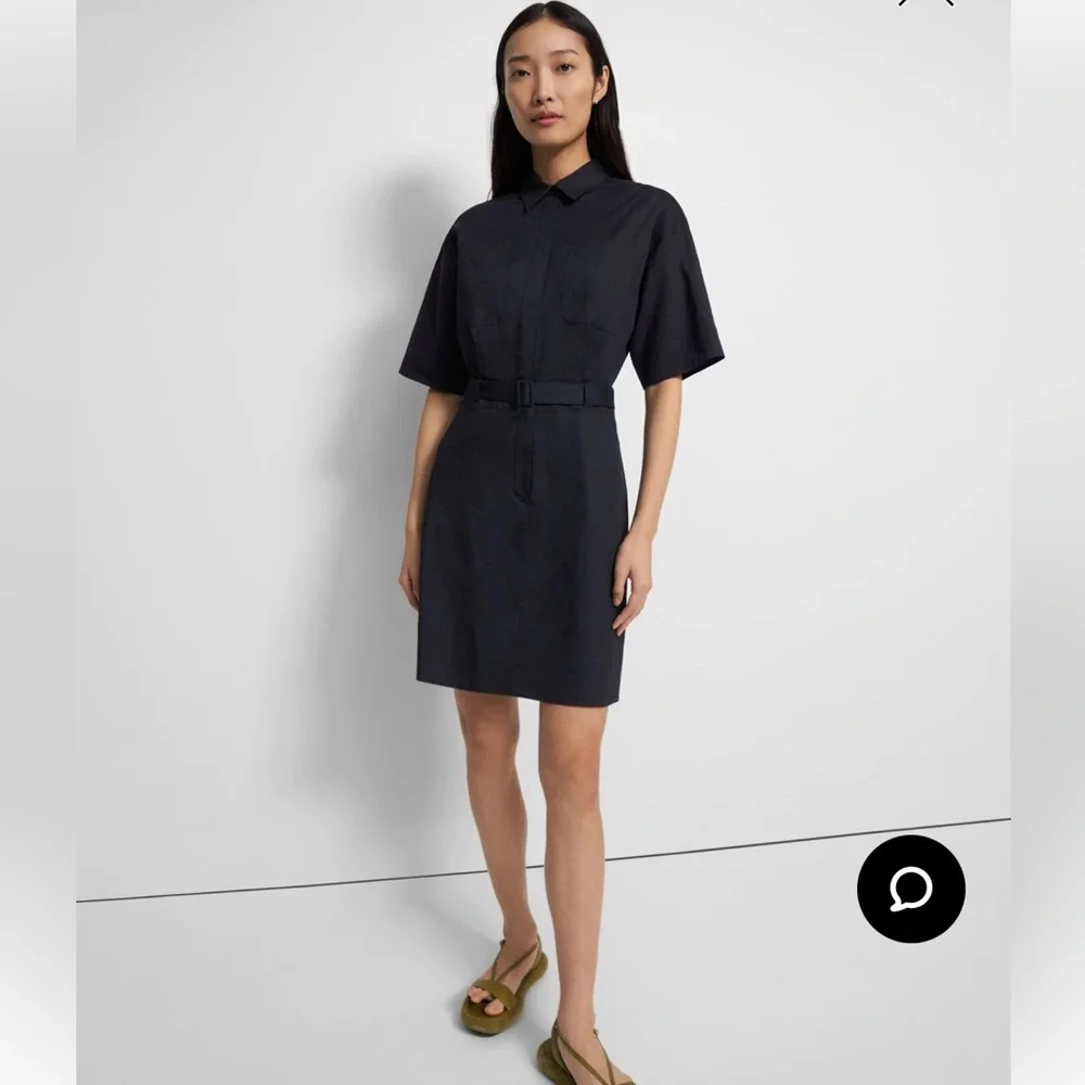 Theory | Dresses | Theory Belted Shirt Dress In Good Linen | Poshmark